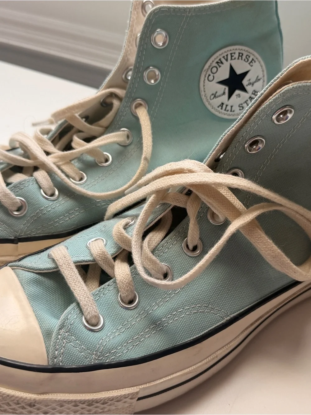 Converse Chuck Taylor All Star High Tops - Aqua Canvas with Cream Trim